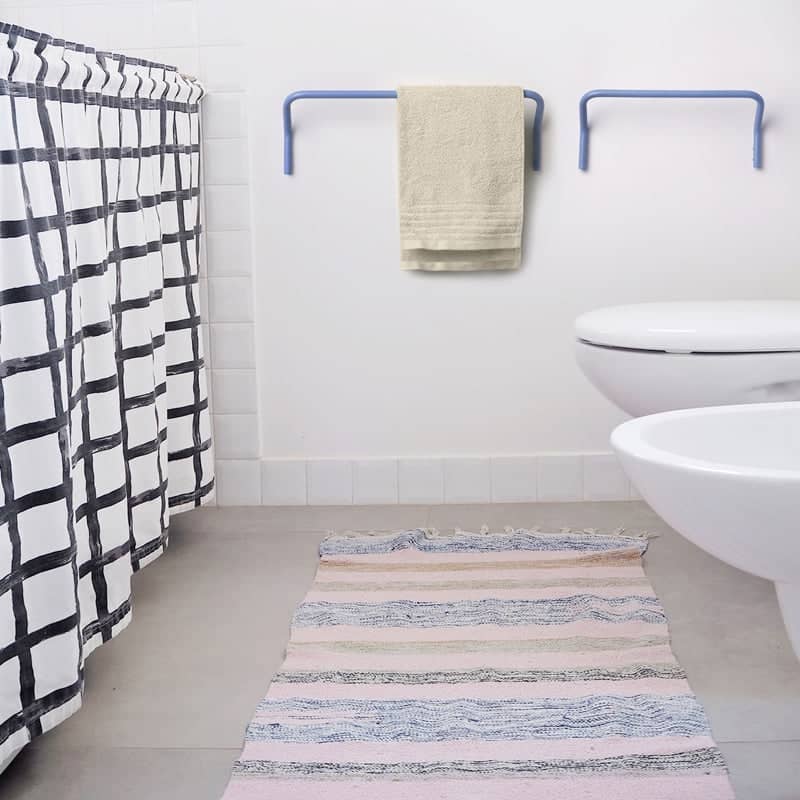Positano set of 2 wall mounted towel holders (big + small) - Cornflower Blue