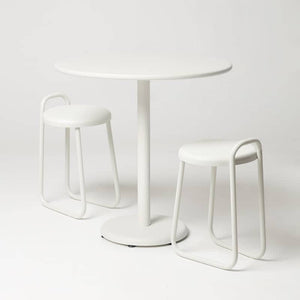 Meridio Coffee Table and Op Stools Set - Shell White