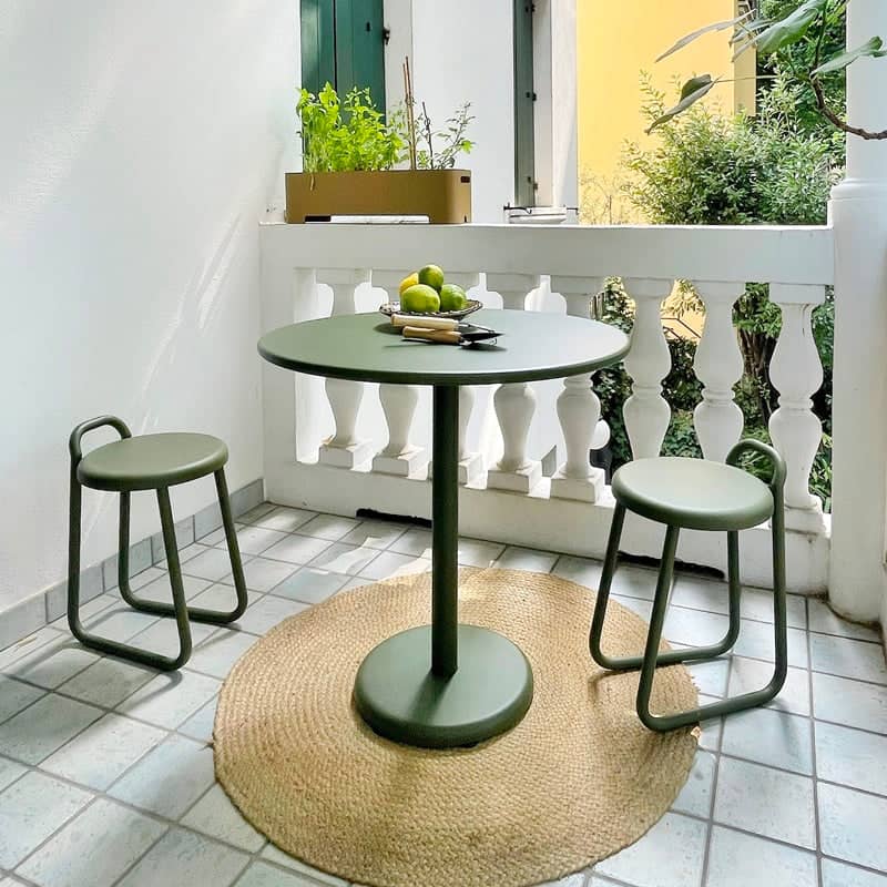 Meridio Coffee Table and Op Stools Set - Fossil Green