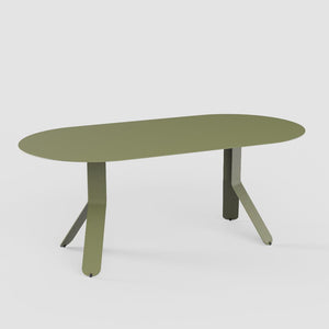 Yole Low Oval Coffee Table - Olive Green