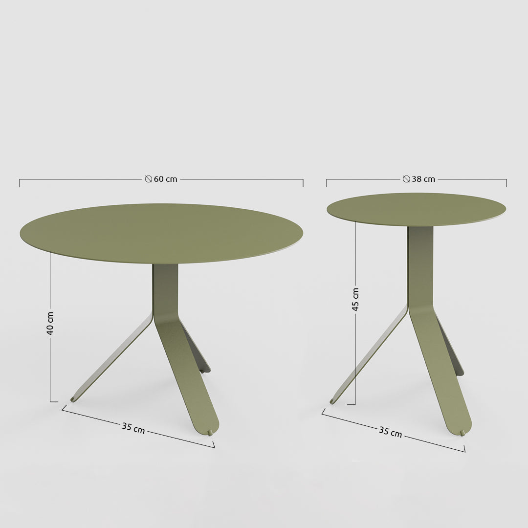 Yole round coffee table - Fossil Green