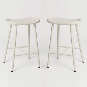 Set of 2 Toto high stools - Shell White