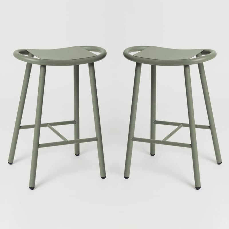 Set of 2 Toto high stools - Fossil Green