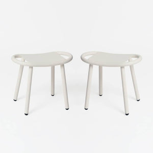Set of 2 Toto low stools - Shell White