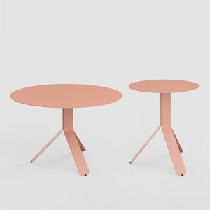 Set of 2 round tables Yole - Terracotta